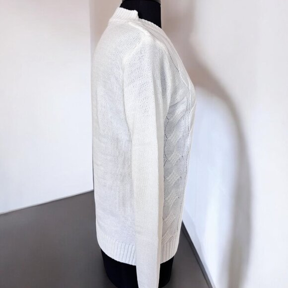 Pull Over Cream Knit Long Sleeve Sweater - Picture 3 of 6